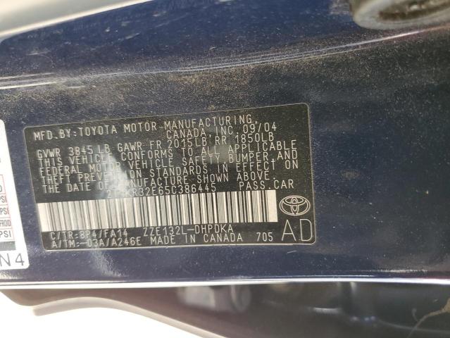 2T1KR32E65C386445 - 2005 TOYOTA COROLLA MA XR BLUE photo 13