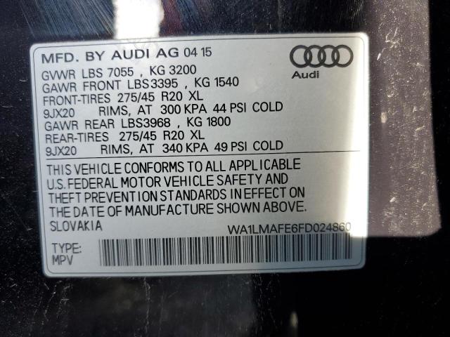 WA1LMAFE6FD024860 - 2015 AUDI Q7 TDI PREMIUM PLUS BLACK photo 10