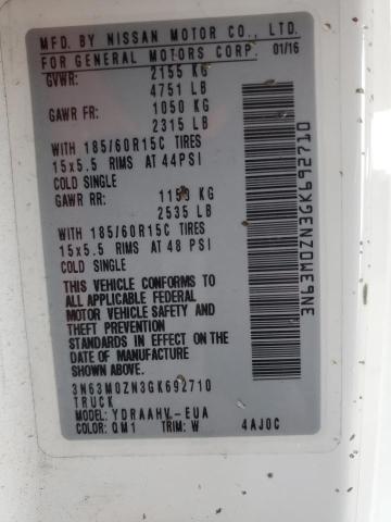 3N63M0ZN3GK692710 - 2016 CHEVROLET CITY EXPRE LT 白色 照片 13