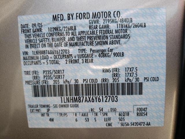 1LNHM87AX6Y612703 - 2006 LINCOLN LS Gümüş foto 12