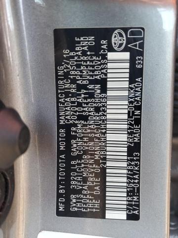 2T1BURHE4HC823369 - 2017 TOYOTA COROLLA L GRAY photo 12