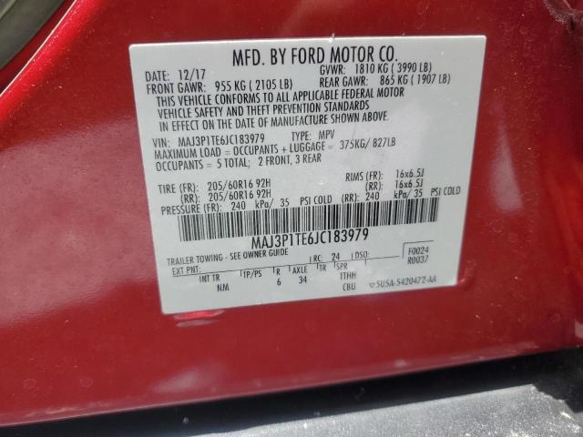 MAJ3P1TE6JC183979 - 2018 FORD ECOSPORT SE წითელი ფოტო 13