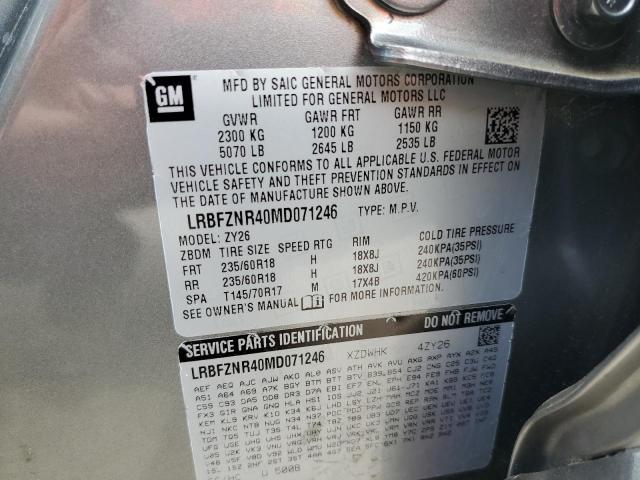 LRBFZNR40MD071246 - 2021 BUICK ENVISION ESSENCE GRAY photo 13