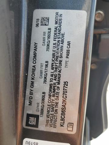 KL8CB6SA2KC707725 - 2019 CHEVROLET SPARK LS 灰色 照片 12