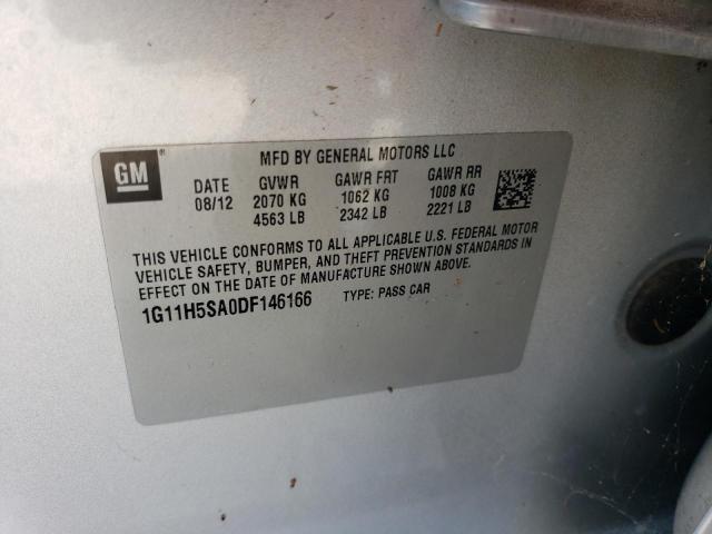 1G11H5SA0DF146166 - 2013 CHEVROLET MALIBU LTZ ვერცხლისფერი ფოტო 12