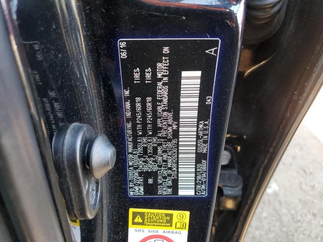 5TDJKRFH2GS301795 - 2016 TOYOTA HIGHLANDER XLE BLACK photo 13