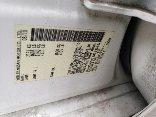 1N4AA5AP9BC802645 - 2011 NISSAN MAXIMA S WHITE photo 12