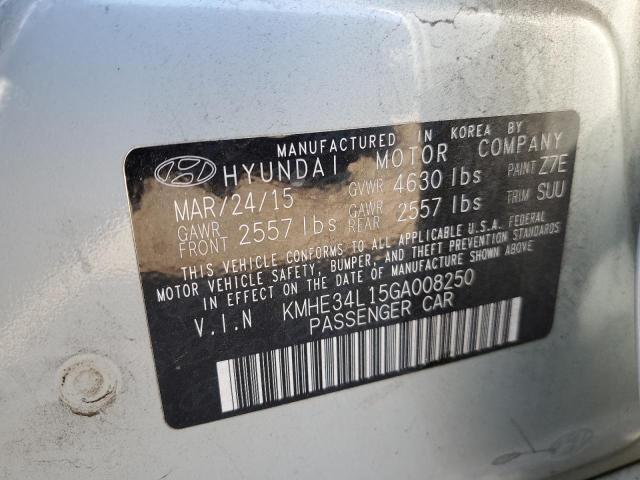 KMHE34L15GA008250 - 2016 HYUNDAI SONATA HYBRID SILVER photo 12