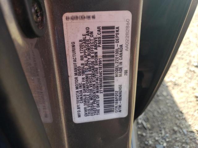 2T1BR38E54C187991 - 2004 TOYOTA COROLLA CE GRAY photo 13