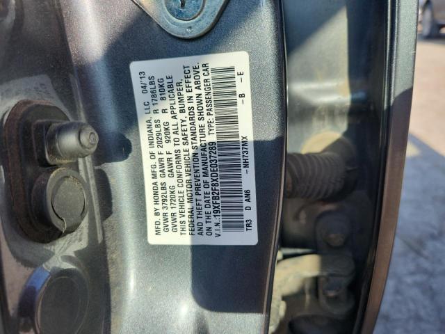 19XFB2F8XDE037289 - 2013 HONDA CIVIC EX Сұр фото 12