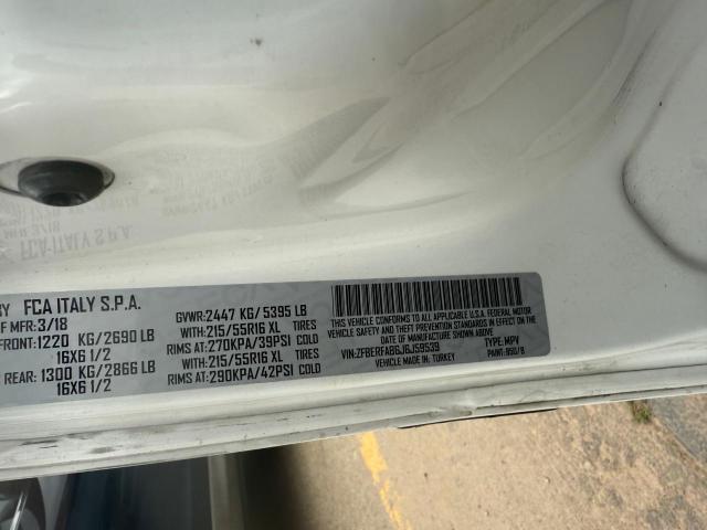 ZFBERFAB6J6J59539 - 2018 RAM PROMASTER WHITE photo 10