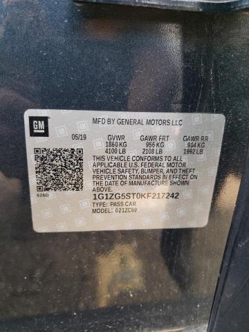 1G1ZG5ST0KF217242 - 2019 CHEVROLET MALIBU RS CHARCOAL photo 12