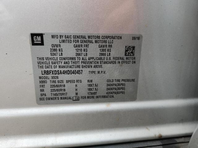 LRBFXDSA4HD040457 - 2017 BUICK ENVISION ESSENCE فضي صورة 12