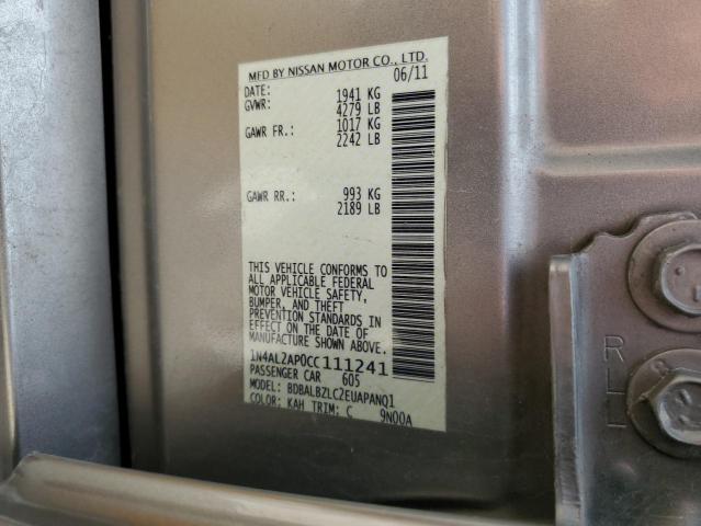 1N4AL2AP0CC111241 - 2012 NISSAN ALTIMA BASE SILVER photo 13