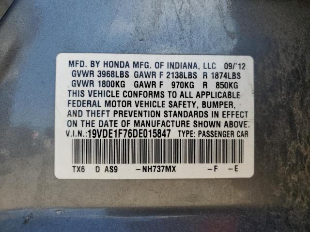 19VDE1F76DE015847 - 2013 ACURA ILX 20 TECH GRAY photo 12