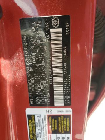 4T1BE46K48U245118 - 2008 TOYOTA CAMRY CE RED photo 12