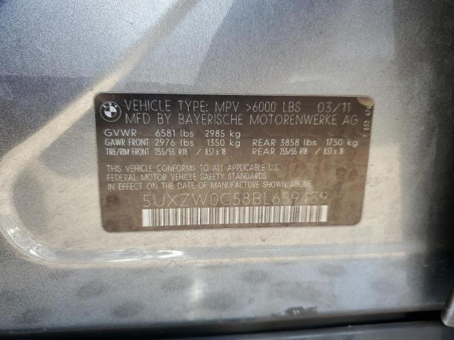 5UXZW0C58BL659439 - 2011 BMW X5 XDRIVE35D GRAY photo 12