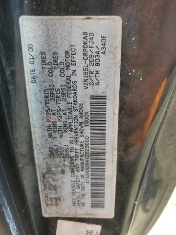 4TASN92N4YZ629660 - 2000 TOYOTA TACOMA XTRACAB PRERUNNER 黑色 照片 12