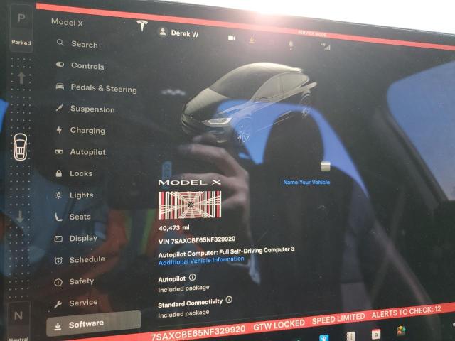 7SAXCBE65NF329920 - 2022 TESLA MODEL X BLACK photo 9