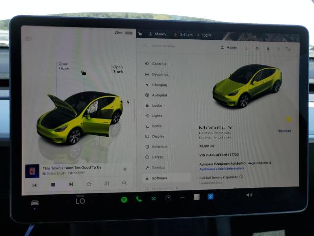 7SAYGDEE6NF437720 - 2022 TESLA MODEL Y Ağ foto 9