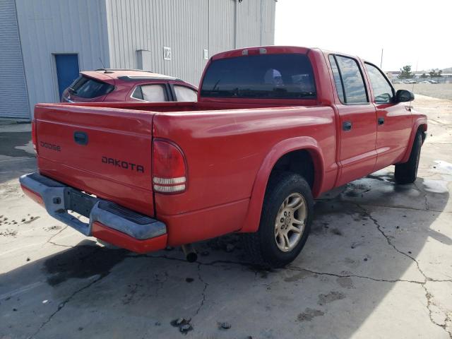 1D7HL38K24S621421 - 2004 DODGE DAKOTA QUAD SPORT RED photo 3