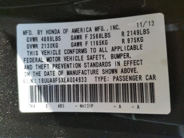 19UUA8F5XEA004933 - 2014 ACURA TL TECH BLACK photo 12