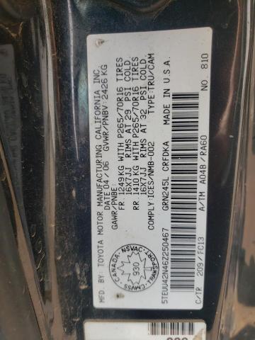 5TEUU42N46Z250467 - 2006 TOYOTA TACOMA ACCESS CAB BLACK photo 13