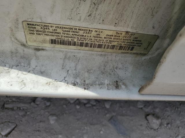 3VWEF71K57M143799 - 2007 VOLKSWAGEN JETTA WOLFSBURG 白色 照片 13