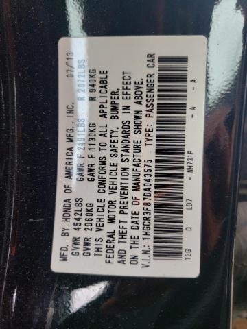 1HGCR3F87DA043575 - 2013 HONDA ACCORD EXL BLACK photo 12