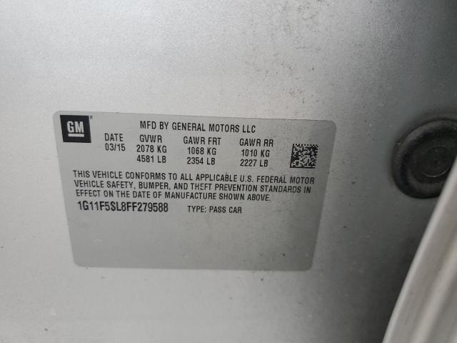 1G11F5SL8FF279588 - 2015 CHEVROLET MALIBU LTZ 银色 照片 12