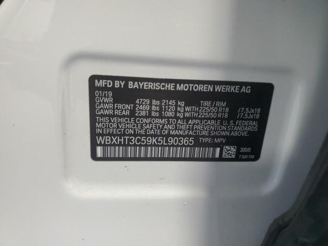 WBXHT3C59K5L90365 - 2019 BMW X1 XDRIVE28I أبيض صورة 12