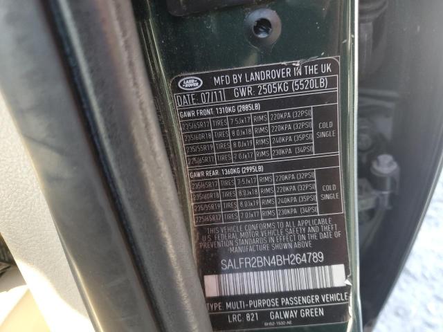 SALFR2BN4BH264789 - 2011 LAND ROVER LR2 HSE GREEN photo 13