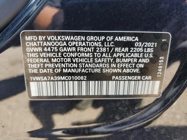 1VWSA7A39MC010082 - 2021 VOLKSWAGEN PASSAT SE 黑色 照片 12