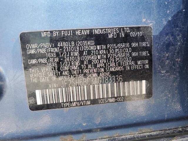 JF2SH6BC3AG783336 - 2010 SUBARU FORESTER XS Blau Foto 12