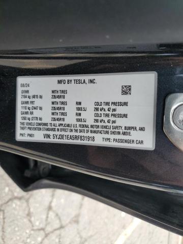 5YJ3E1EA5RF831918 - 2024 TESLA MODEL 3 Boz foto 12