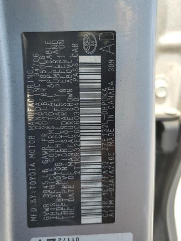 2T1KR32E26C603040 - 2006 TOYOTA COROLLA MA XR SILVER photo 13