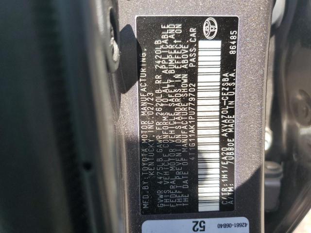 4T1G11AK1PU779702 - 2023 TOYOTA CAMRY SE NIGHT SHADE GRAY photo 12