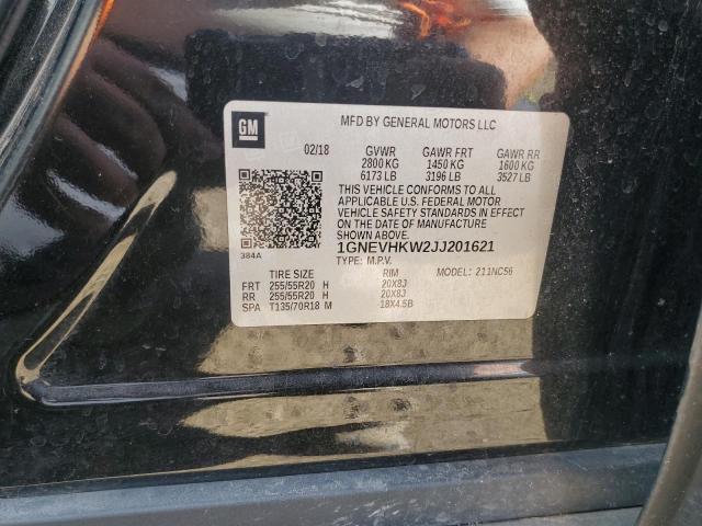 1GNEVHKW2JJ201621 - 2018 CHEVROLET TRAVERSE LT BLACK photo 13