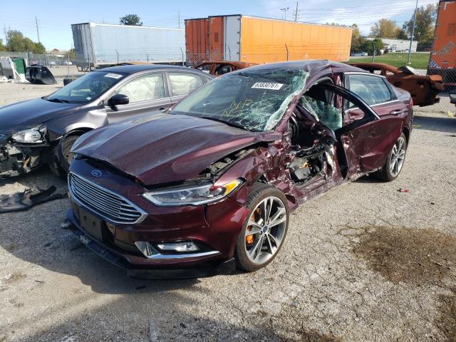 3FA6P0K91HR367377 - 2017 FORD FUSION TITANIUM BURGUNDY photo 2