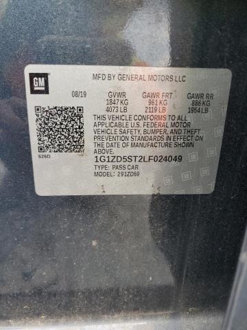 1G1ZD5ST2LF024049 - 2020 CHEVROLET MALIBU LT GRAY photo 12