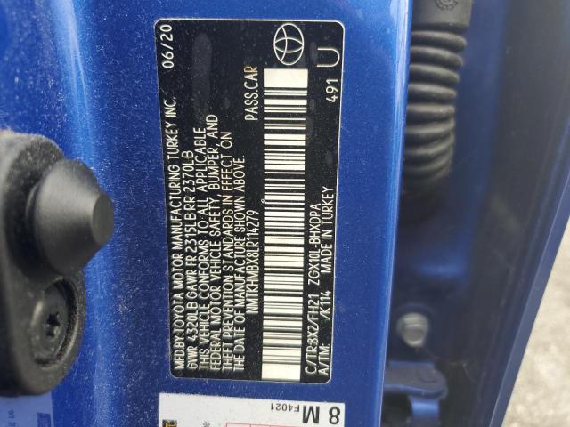 NMTKHMBX8LR114279 - 2020 TOYOTA C-HR XLE BLUE photo 13