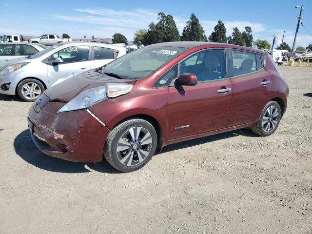 1N4BZ0CP4GC301912 - 2016 NISSAN LEAF SV BURGUNDY photo 1