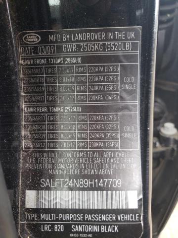 SALFT24N89H147709 - 2009 LAND ROVER LR2 HSE TECHNOLOGY BLACK photo 13
