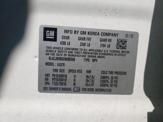 KL4CJBSB6DB080588 - 2013 BUICK ENCORE CONVENIENCE 白色 照片 12