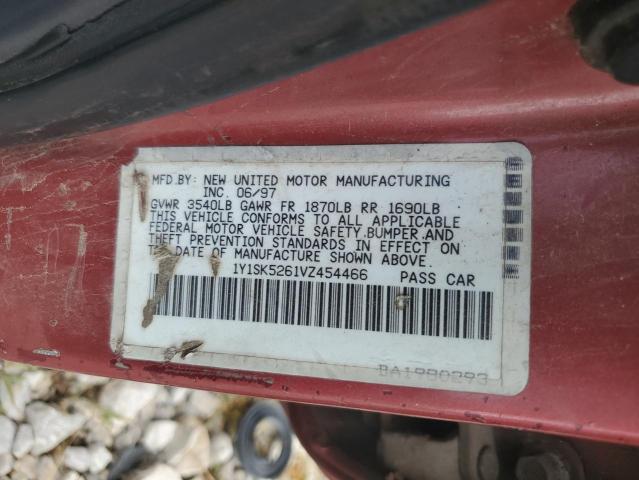 1Y1SK5261VZ454466 - 1997 GEO PRIZM BASE RED photo 12