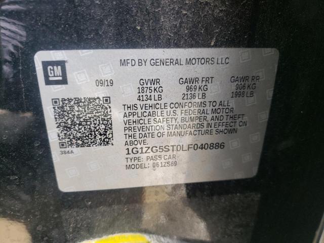 1G1ZG5ST0LF040886 - 2020 CHEVROLET MALIBU RS 黑色 照片 12