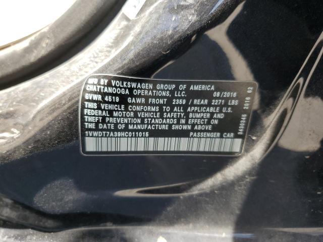 1VWDT7A39HC011015 - 2017 VOLKSWAGEN PASSAT R-LINE Qara foto 12