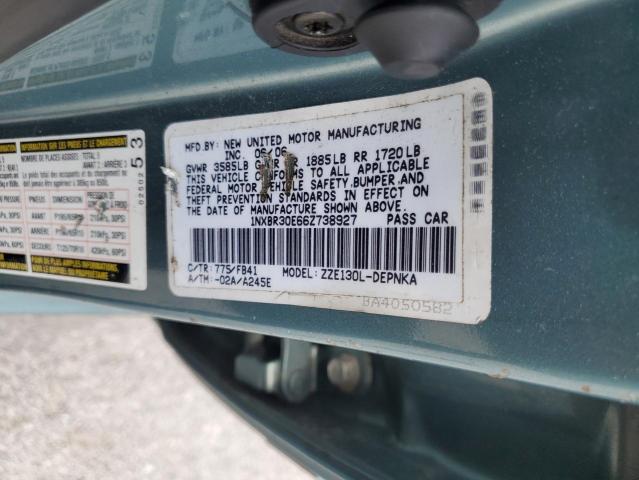 1NXBR30E66Z738927 - 2006 TOYOTA COROLLA CE TEAL photo 12