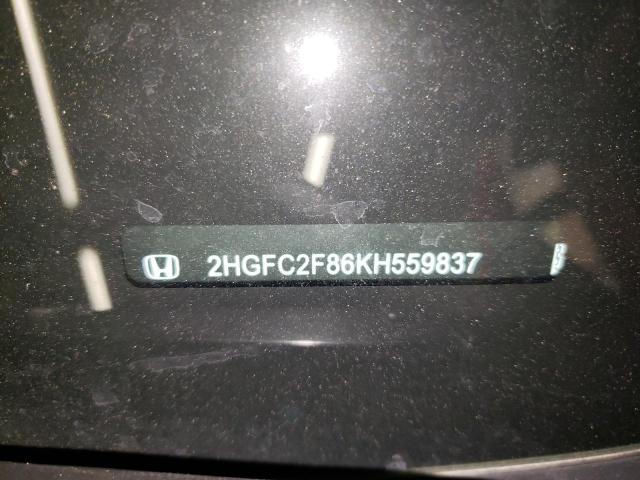 2HGFC2F86KH559837 - 2019 HONDA CIVIC SPORT 红色 照片 10