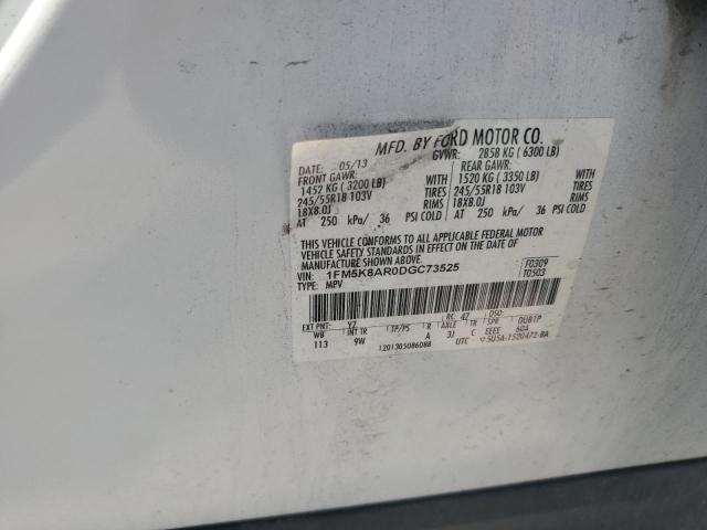 1FM5K8AR0DGC73525 - 2013 FORD EXPLORER POLICE INTERCEPTOR WHITE photo 13